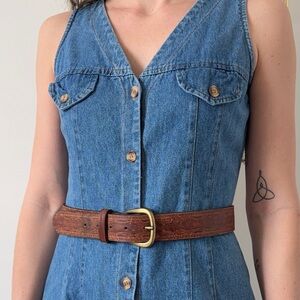 Vintage Brown Cowhide Leather Belt